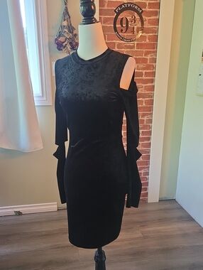 H & M Cut Out Velvet Dress
